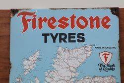 Firestone Tyres Enamel Advertising Sign 