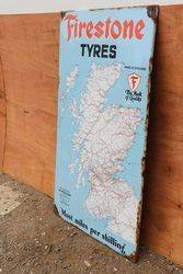 Firestone Tyres Enamel Advertising Sign 