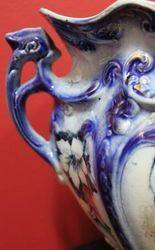 Flow Blue China Jardinier by T Rathbone and Co Newfield Pottery Staff C1912
