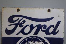Ford Agence Service 1947 Doubled Sided Enamel Advertising Sign 