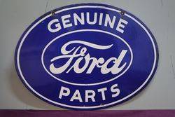 Ford Genuine Parts Double Sided Enamel Advertising Sign 