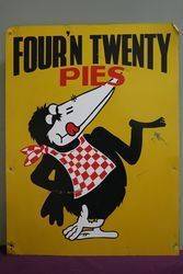 Fourand39n Twenty Pies Pictorial Double Sided Advertising Sign 