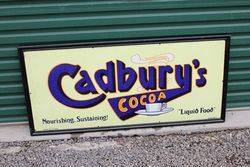 Framed Cadburys Cocoa Enamel Advertising Sign