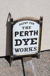 Framed Double Sided Perth Dyers Enamel Post Mount Advertising sign