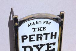 Framed Double Sided Perth Dyers Enamel Post Mount Advertising sign