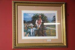 Framed Limited Edition Horse Racing Print  By Claire Eva Burton 
