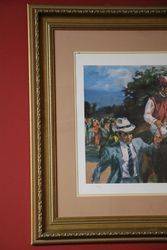 Framed Limited Edition Horse Racing Print  By Claire Eva Burton 