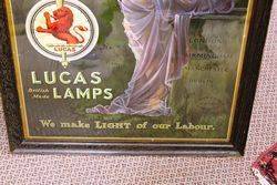 Framed Lucas Lamps Advertising Poster