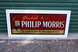 Framed Phillip Morris Cigarette Advertising Glass 