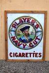 Framed Players Navy Cut Pictorial Enamel Sign