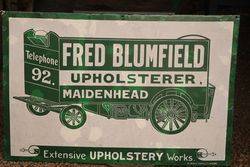 Fred Blumfield Upholster Maidenhead Enamel Advertising Sign