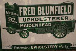 Fred Blumfield Upholster Maidenhead Enamel Advertising Sign