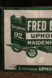 Fred Blumfield Upholster Maidenhead Enamel Advertising Sign