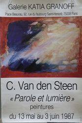 French Art Poster C Van Den Steen  Paris 1987