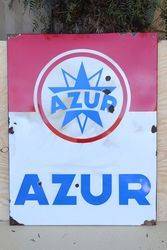 French Azur Enamel Advertising Sign 