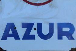 French Azur Enamel Advertising Sign 