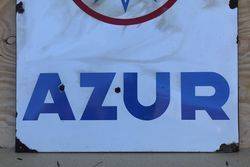 French Azur Enamel Advertising Sign 