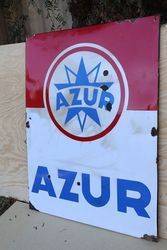 French Azur Enamel Advertising Sign 