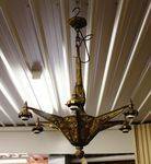 French Cast Bronze 6 Branch Chandelier C1930