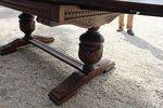 French Drawer Leaf Table Carved Oak C1925