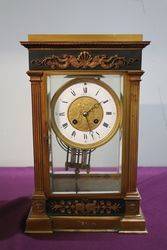 French La Haye 4 Beveled Glass Bronze Crystal Regulator Clock 