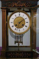 French La Haye 4 Beveled Glass Bronze Crystal Regulator Clock 