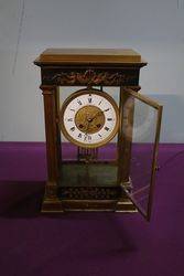 French La Haye 4 Beveled Glass Bronze Crystal Regulator Clock 