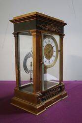 French La Haye 4 Beveled Glass Bronze Crystal Regulator Clock 
