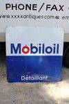 French Mobiloil Distributor Double Sided Enamel Sign