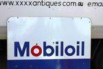 French Mobiloil Distributor Double Sided Enamel Sign