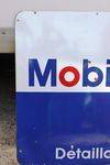 French Mobiloil Distributor Double Sided Enamel Sign