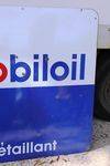 French Mobiloil Distributor Double Sided Enamel Sign