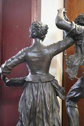 French Spelter Group Stunning Larger Antique Example of French Casting