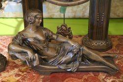 French Spelter and Marble Clock 1910 20