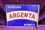 French Tin Argenta Cycles Post Mount Sign