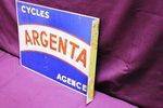 French Tin Argenta Cycles Post Mount Sign