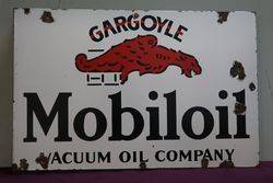 Gargoyle Mobiloil Double Sided Enamel Advertising Sign 