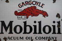 Gargoyle Mobiloil Double Sided Enamel Advertising Sign 