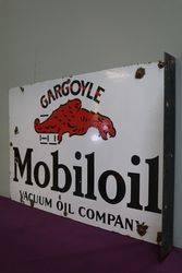 Gargoyle Mobiloil Double Sided Enamel Advertising Sign 