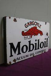 Gargoyle Mobiloil Double Sided Enamel Advertising Sign 
