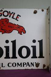 Gargoyle Mobiloil Double Sided Enamel Advertising Sign 