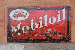 Gargoyle Mobiloil Enamel Advertising Sign 