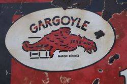 Gargoyle Mobiloil Enamel Advertising Sign 