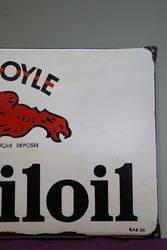 Gargoyle Mobiloil Enamel Advertising Sign  