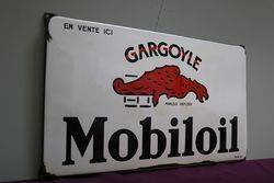 Gargoyle Mobiloil Enamel Advertising Sign  