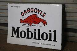 Gargoyle Mobiloil Vacuum Oil Company Double Sided Enamel Sign 