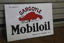 Gargoyle Mobiloil Vacuum Oil Company Double Sided Enamel Sign 