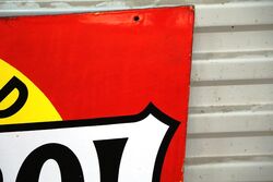 Genuine 1920s Castrol Dog Bone Enamel Sign 
