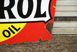 Genuine 1920s Castrol Dog Bone Enamel Sign 