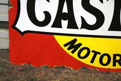 Genuine 1920s Castrol Dog Bone Enamel Sign 